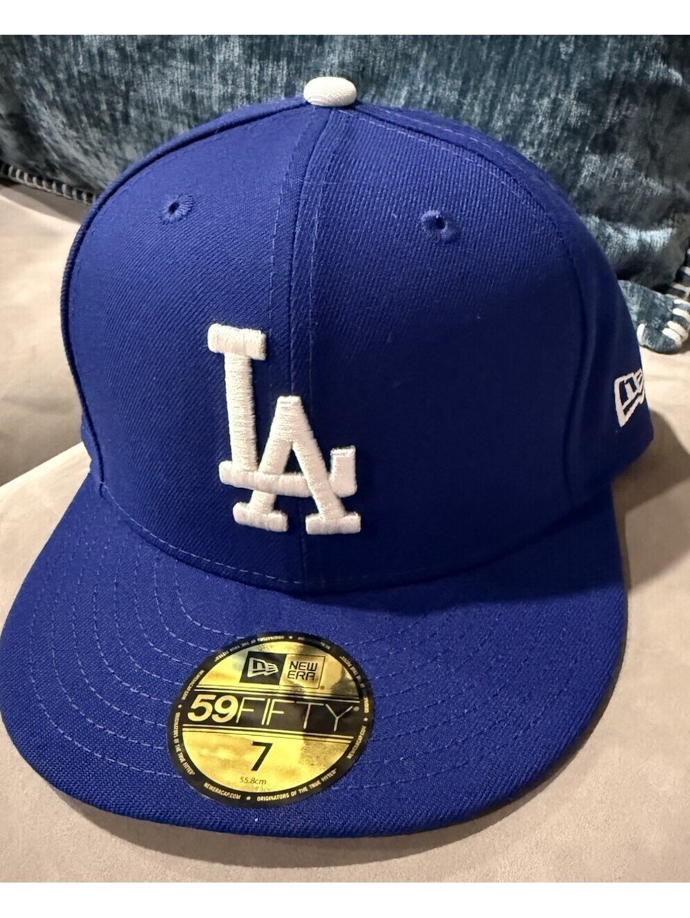 LA Dodgers New Era 59FIFTY Fitted Hat Blue Size 7 New